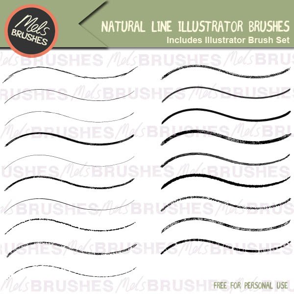 Free Natural Line Illustrator Brushes – Mels Brushes