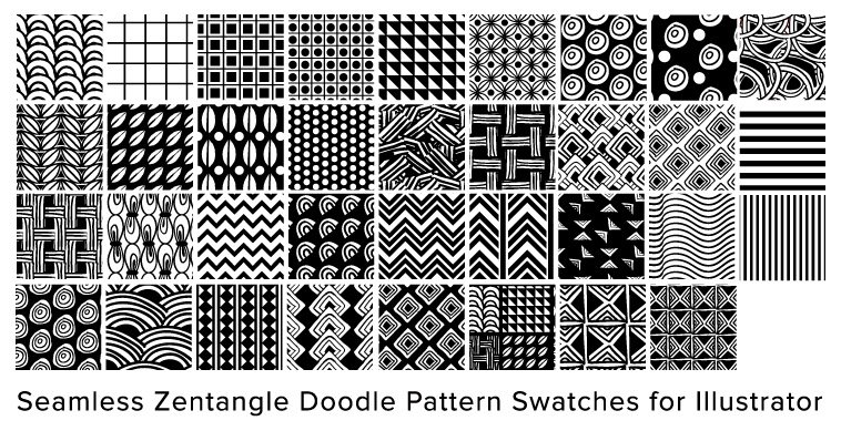 Free Illustrator Seamless Swatches Doodle Pattern