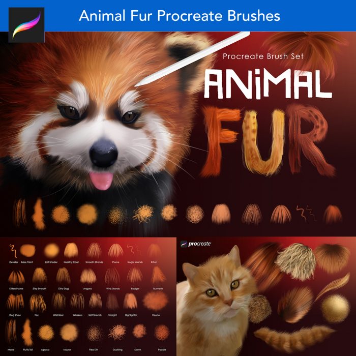 free animal fur procreate brushes