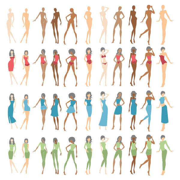 Female Figure Croquis Bundle for Fashion Illustration By Art by Lin |  TheHungryJPEG