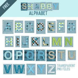 Free – Shabby Polka Dot Alphabet Scrapbook Clipart – Mels Brushes