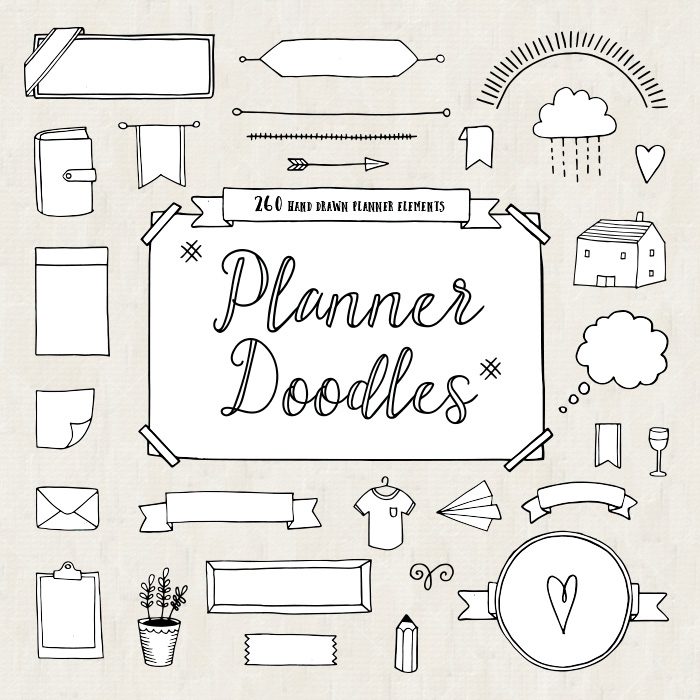 Download Bullet Journal Diary Planner Vector Doodles