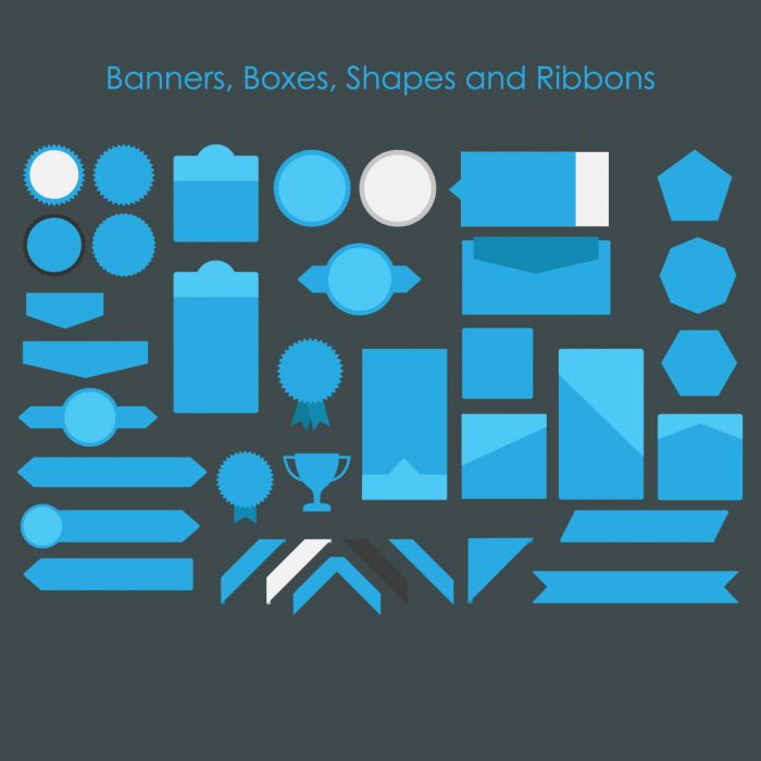 flat UI elements - boxes and banners