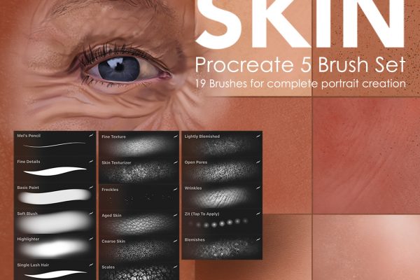 Skin portrait painting procreate-brushes
