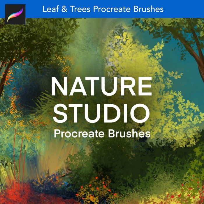 Nature stufio leaf trees bob ross procreate brushes