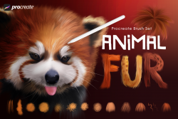 Animal fur pet procreate painting brushes