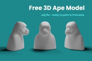 Free 3d model monkey ape obj
