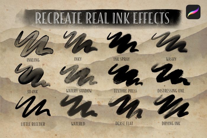 Procreate ink brushes