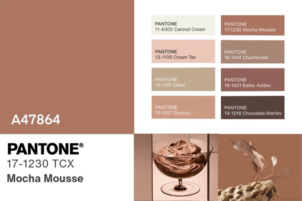 hex code for the Pantone colour of the year 2025 Mocha Mousse